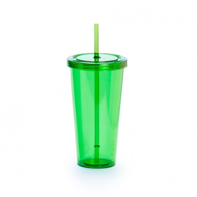 Vaso con tapa y pajita 750ml Trinox